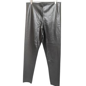 JOIE Black Faux Leather Leggings Women's Size XL